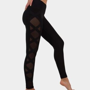 90 degree by Reflex Criss Cross Sexy Strap Leggings Large BRAND NEW DISCONTINUED